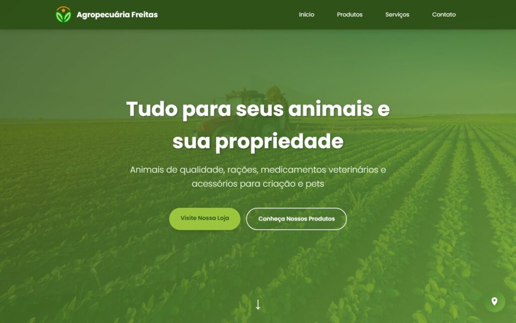 Site da Agropecuária Freitas desenvolvido pela JCML