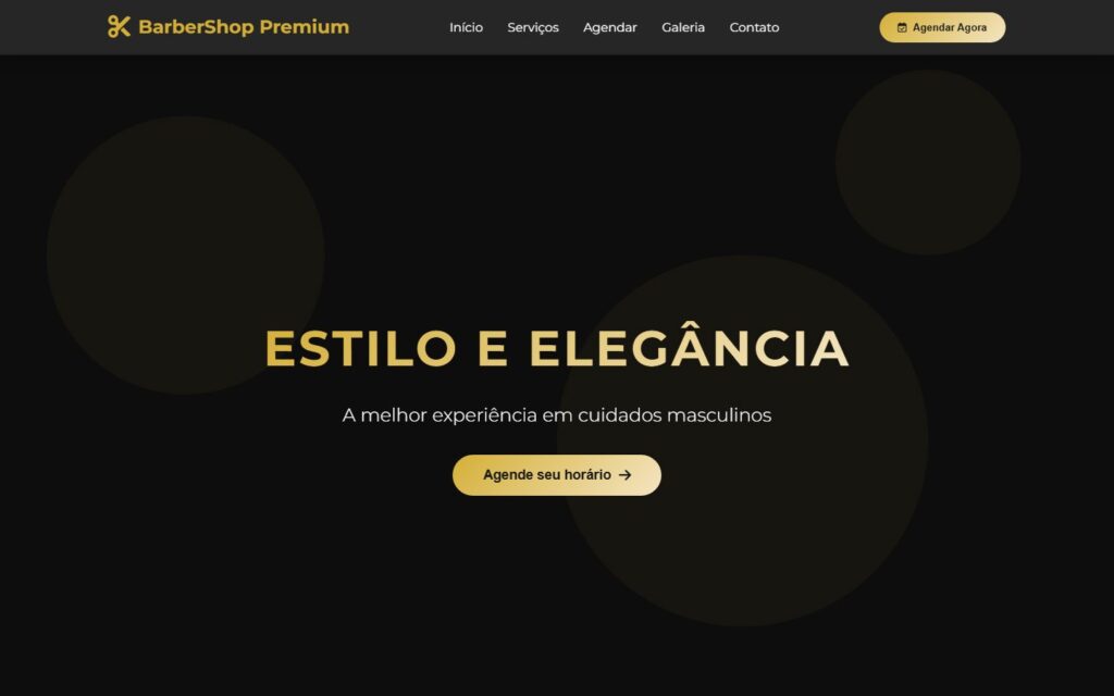 Modelo de site para barbearia com agendamento online