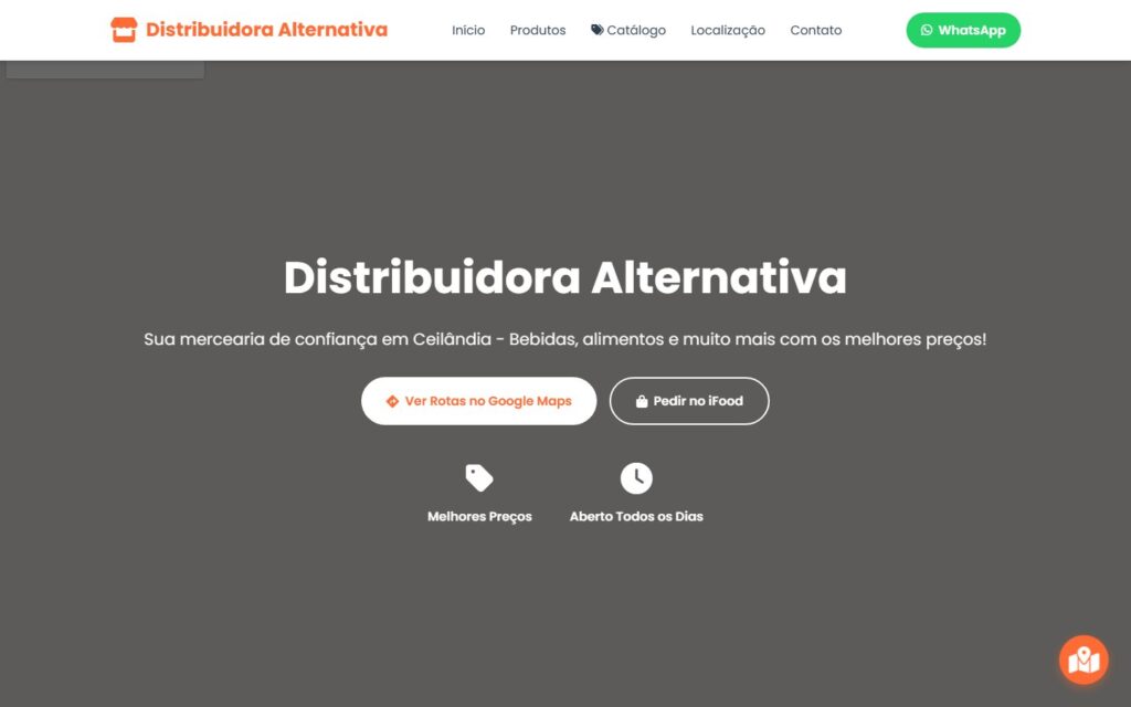 Site da Distribuidora Alternativa desenvolvido pela JCML
